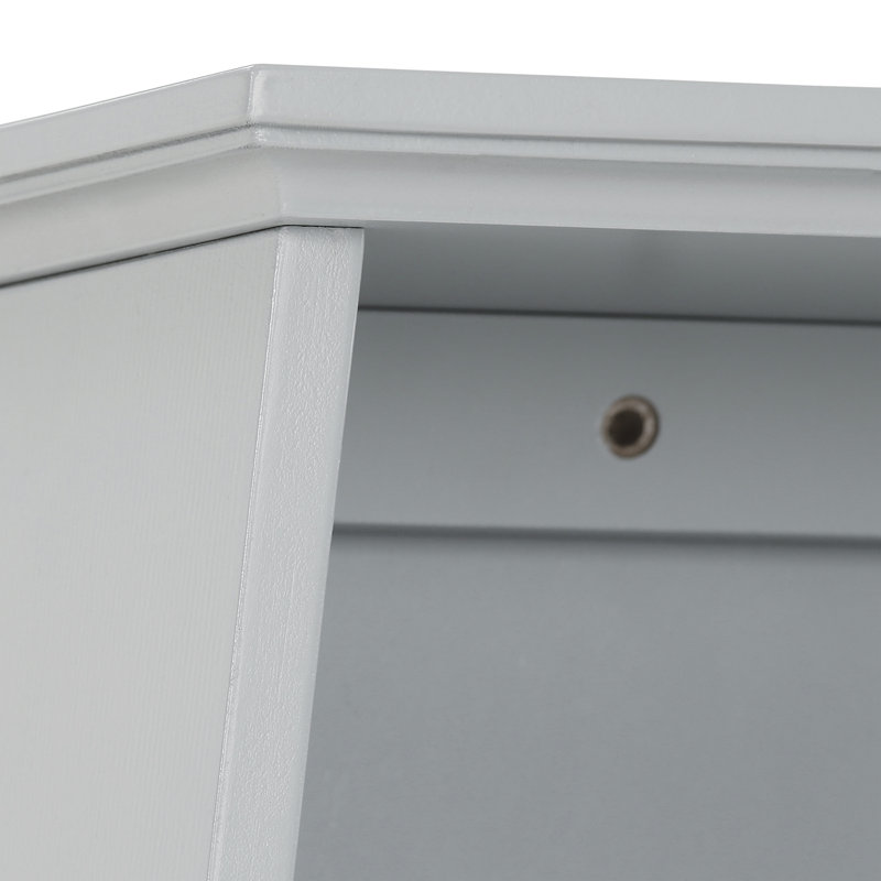 Ashbury Wood Accent Shelf with Towel Bar, Grey
