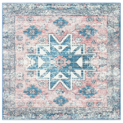 Jill Oriental Blue/Pink Area Rug