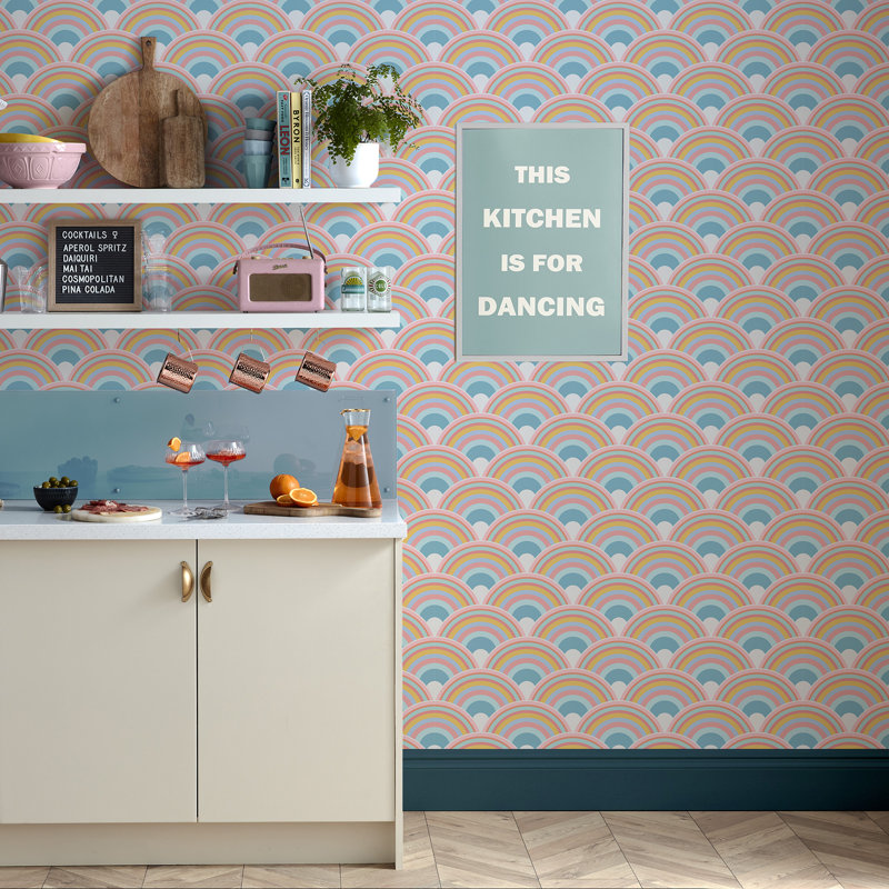 Geometric Wallpaper Double Roll, Sky