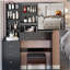 37" Middle Size Left Bedside Cabinet Vanity Table + Cushioned Stool, Extra Large Right sliding mirror, Multi Layer High Capacity Storage, Practical Fashionable Dresser, Suitable For Large Space-443787656