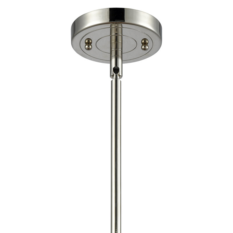 Mini-luminaire suspendu 1 lumière Franklin Restoration - Bullet - ampoule non incluse , Nickel poli, Blanc mat