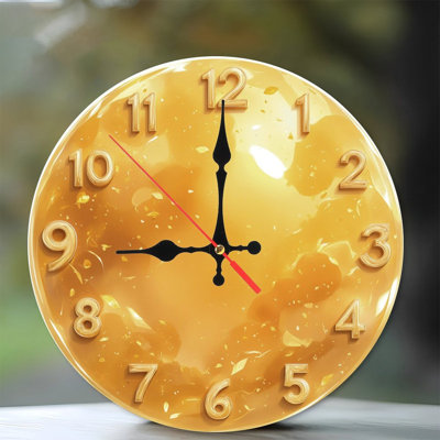 Golden Clock Face With Glitter