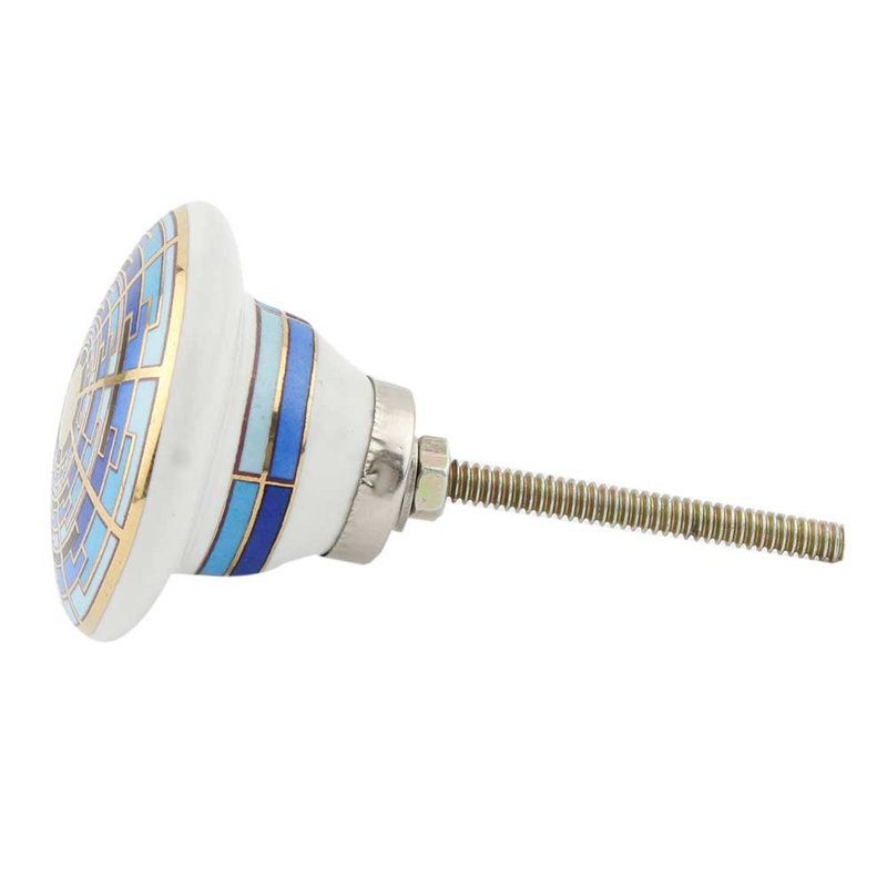 Round Knob, Blue/Gold 