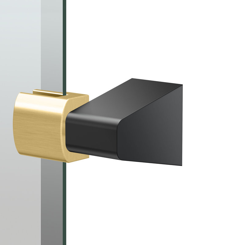 A-Line Wall Mounted Frameless Bathroom Vanity Mirror | Pivot Wall Mirror, 26.5" x 22.13", Matte Black/Brushed Brass