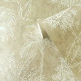 Zen Floral Paper Metallic Wallpaper Roll