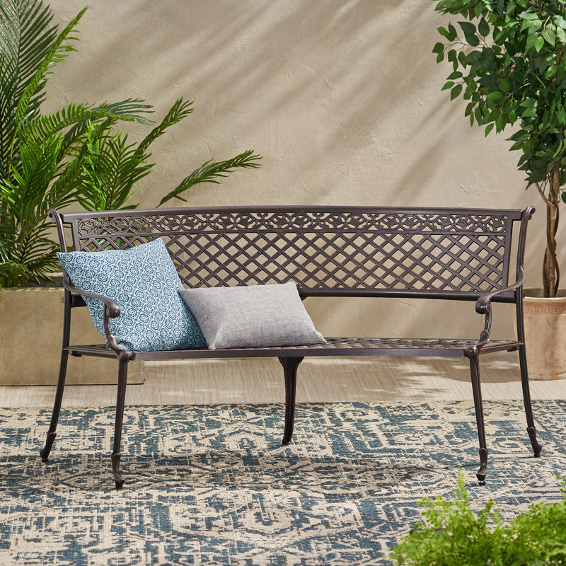 Banc de jardin en aluminium Vanscoy, H 34 po x l 47 po