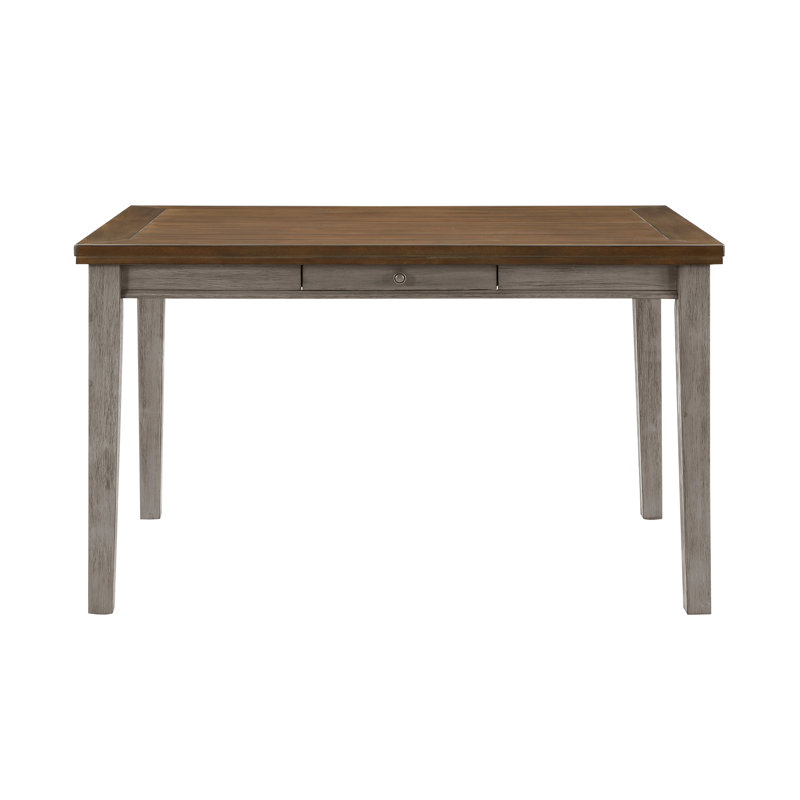 Table de salle à manger à hauteur de comptoir avec tiroirs Traditional, Gris