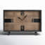Médaillon de table rectangulaire en métal et bois noir Octavie