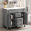 Meuble-lavabo moderne de 36 po avec lavabo en céramique, 2 portes à fermeture douce et 2 tiroirs, pieds romains, capacité de 300 lb, finition texturée, robinet central de 4 po prêt pour le robinet-1553909733