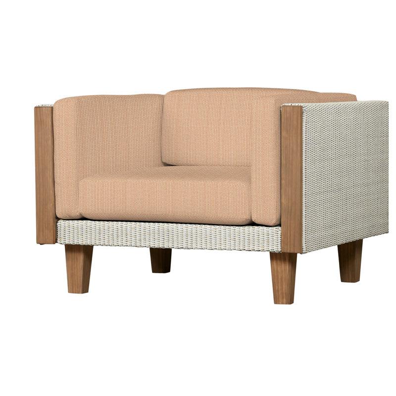Catalina Outdoor Teak Lounge Chair, Sandberg Pewter, Antique White