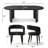 7-Piece Modern Dining Set with 79" Oval Table and Upholstered Chairs-369444552