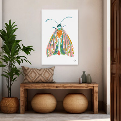 «Fancy Moth II - Contemporary Illustrated Moth Colorful Bug Wings»
