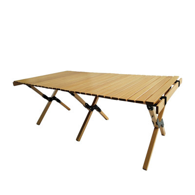 Multi-Purpose Foldable Patio Table - Natural Beech Wood For Camping, Picnic, Party, Travel, Bbq, Rv, Home & Indoor Space Dining Color Outdoor Dining, Rv