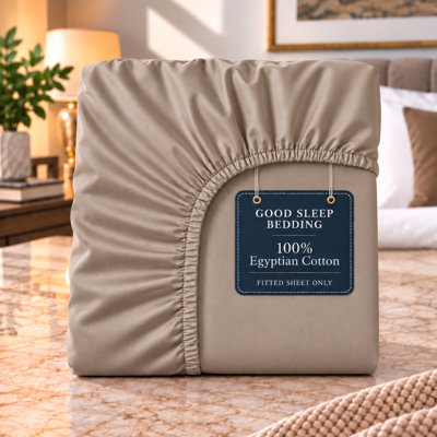100% Egyptian Cotton 1000 Thread Count 16" Inch Deep Pocket Queen Size Fitted Sheet, Taupe
