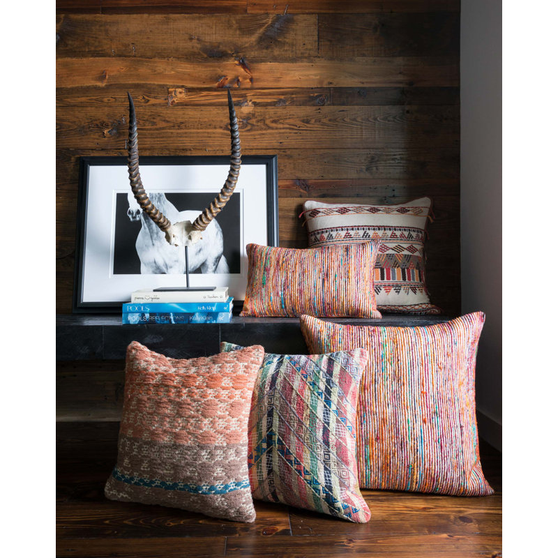 Hippocrates Decorative Throw Pillow, Rust/Multi, Down Blend