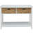 2 Console Table With White Color And Extra Display Area Wooden Open Bottom Shelf