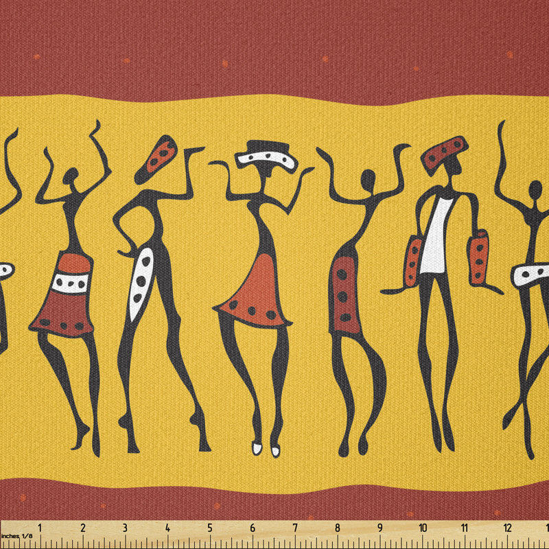 Deshonte Dancing Abstract Wall Paint Indigenous Culture Multi-Purpose Fabric