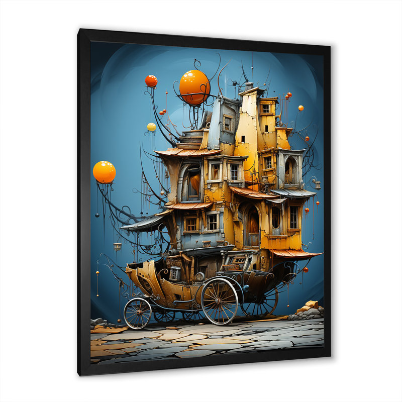 Surréalisme, H 32 po x l 24 po x P 1 po, Cadre simple noir