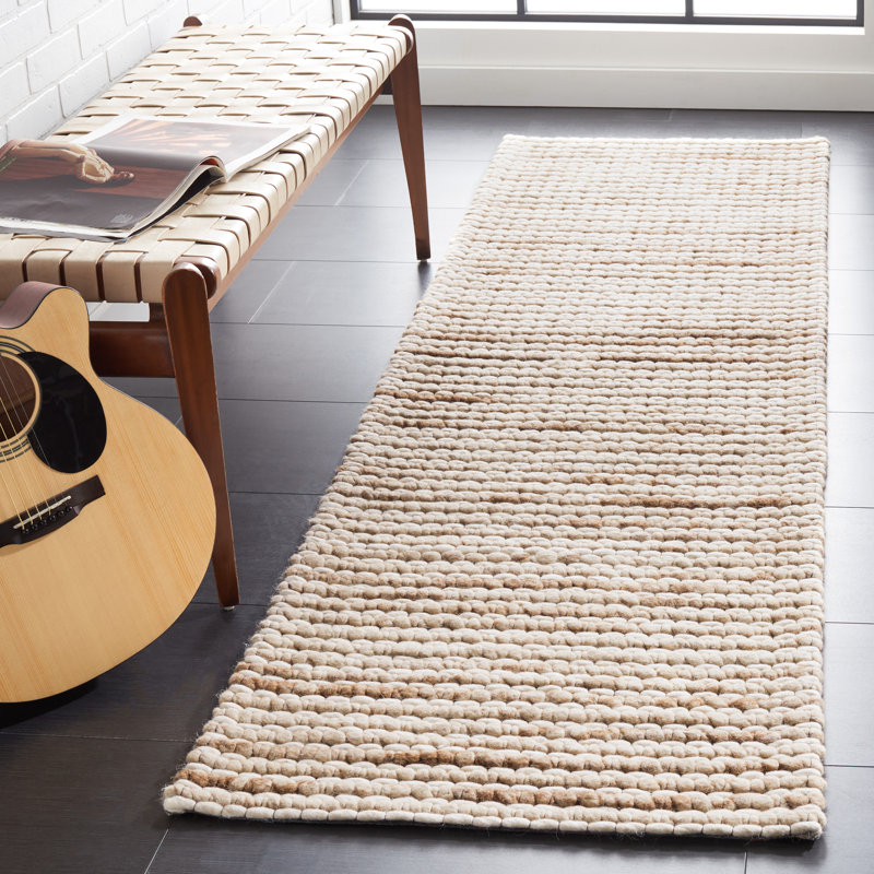 Sumler Hand Woven Wool Striped Rug, Runner 2'3" x 8'