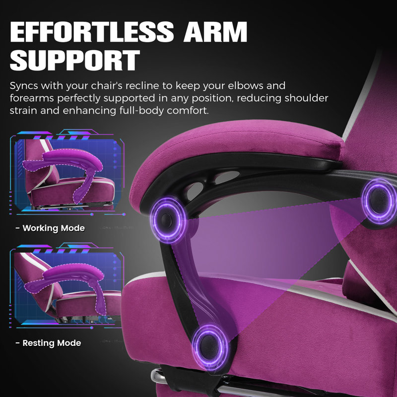 Metro Lane Adjustable Height PC & Racing Game Chair, Purple