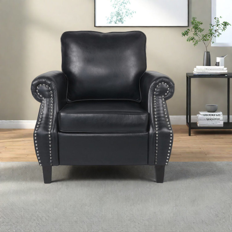 Chaise d'appoint en polyuréthane noir moderne avec confort pour la maison