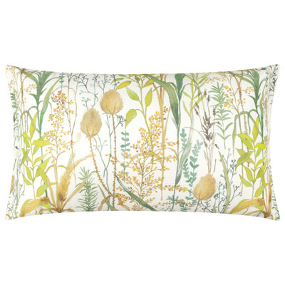 Lydiard Indoor / Outdoor Floral Green Rectangular Throw Cushion
