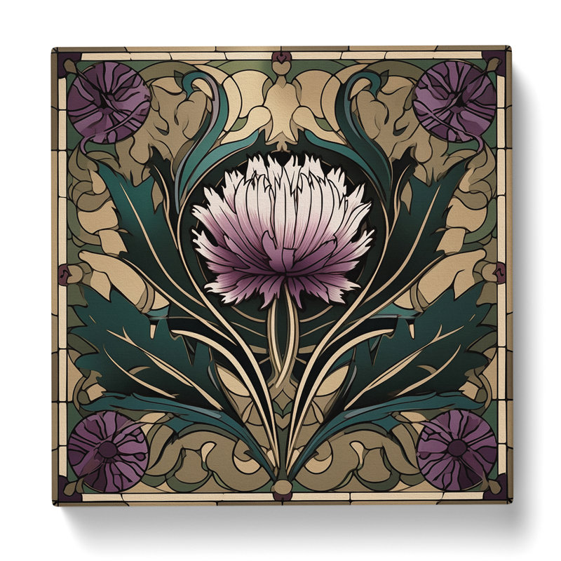 Thistle No.1 - Wrapped Canvas - Framed Print, 35cm H x 35cm W x 3cm D