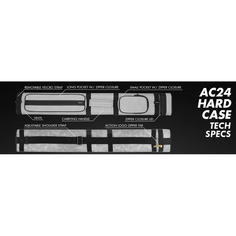 2x4 Oval Hard Pool Cue Case, Light Gray