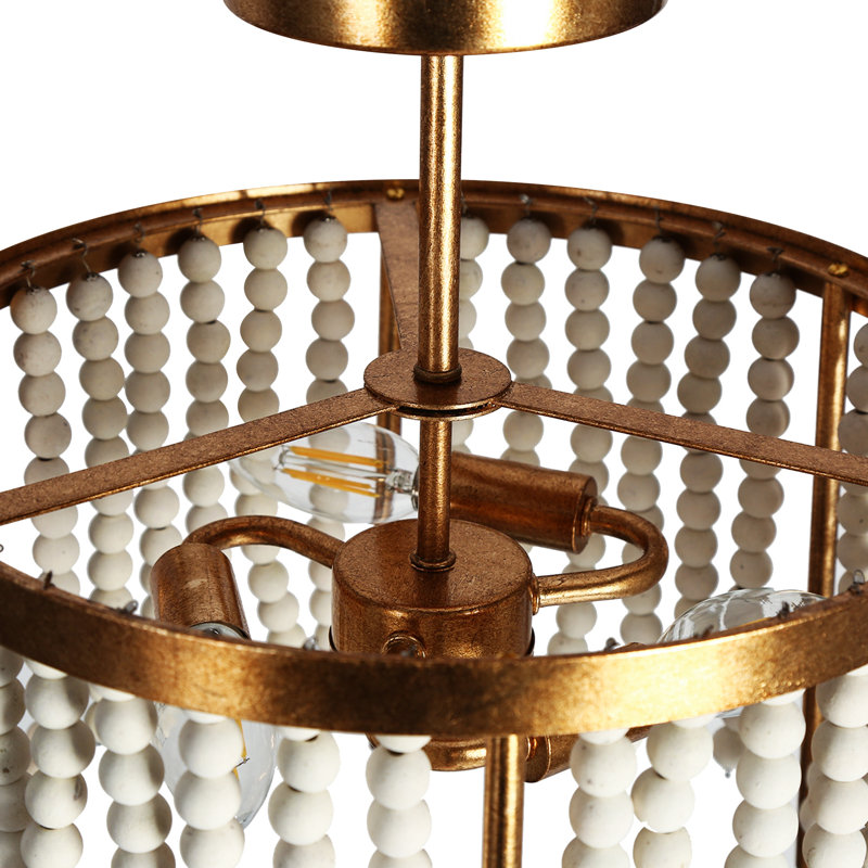 3-Light Dimmable Semi-Flush Mounted Coastal Ceiling Light for Foyer Hallway Stairwell Kitchen