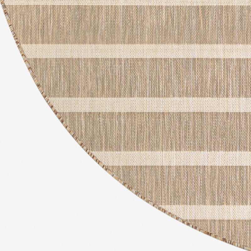 Nourison Positano 5' x Round Beige Ivory Modern Rug, Beige, Round 5'