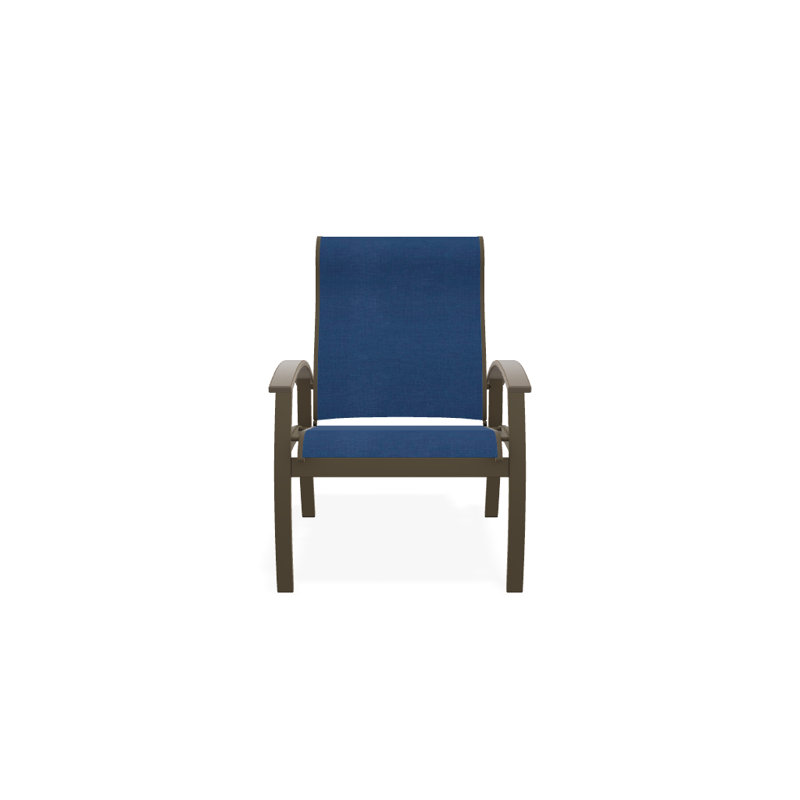 Chaise de patio Askar, Désert, Cobalt 35D Sunbrella®, Bois de plage texturé