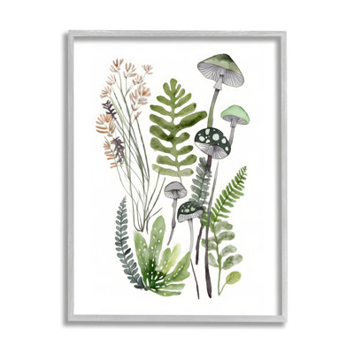 Green Mushroom Botanicals Single Picture Frame Print on Canvas -  Stupell Industries, bb-751_gff_16x20