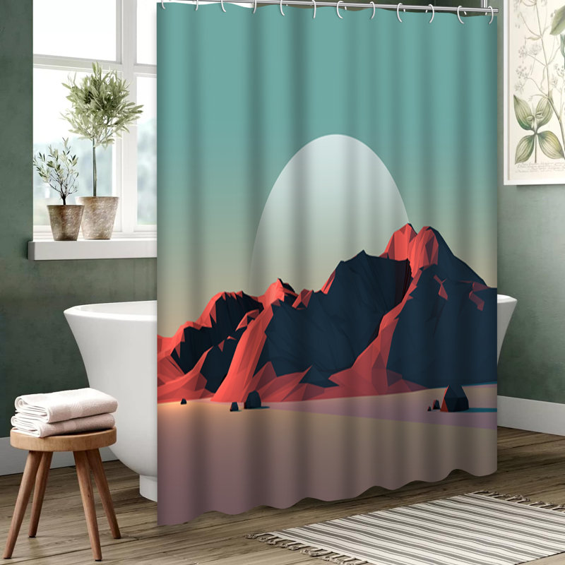 Rideau de douche Dusk Mountain Moon, L 72 po x l 72 po