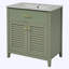 Meuble-lavabo de salle de bain avec lavabo en céramique et beaucoup de rangement