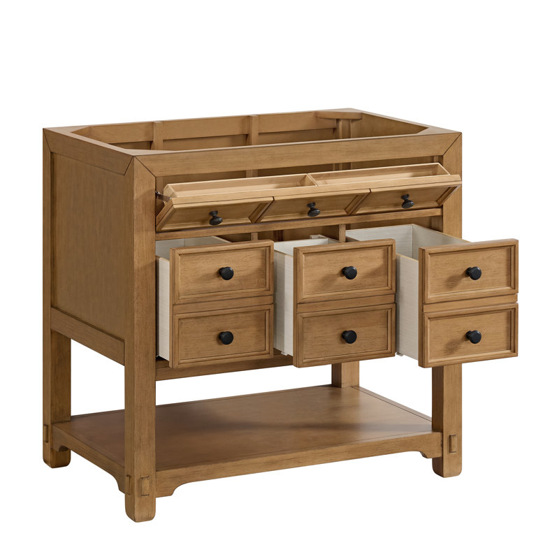 Meuble-lavabo simple 36 po Malibu, bouleau ambré