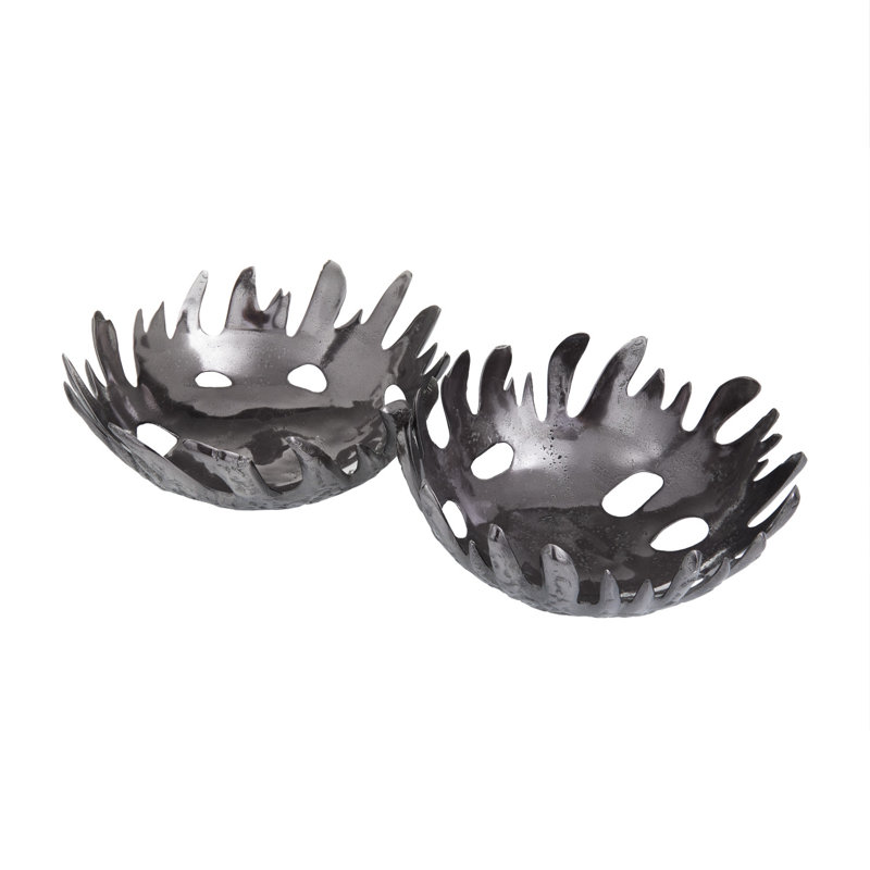 Bols décoratifs contemporains en aluminium, gris
