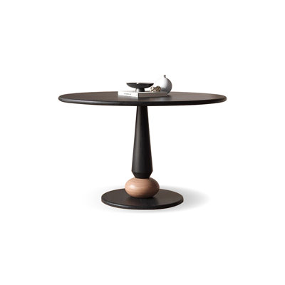 Black Round Solid Wood Dining table