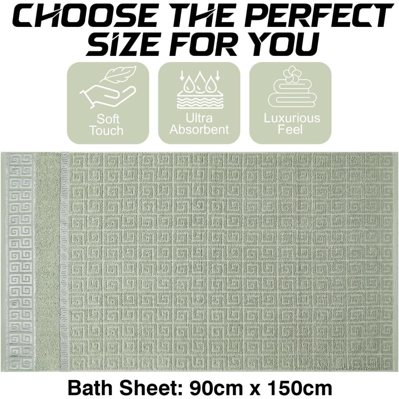 100% Cotton Ultra Light Bath Sheet, Sage Green