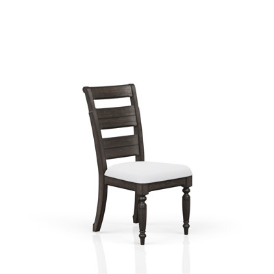 Chocolate Upholstered Seat Ladderback Home Chair Solid Wood With Luxury In Chocolate Finish