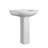 Chateau Pedestal Ceramic Bathroom Sink Round Single Faucet Hole in White SM-PS305-101461000