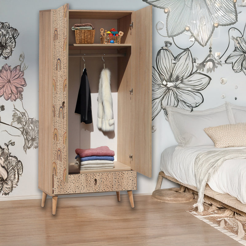Pieds en bois avec garde-robe à imprimé numérique UV