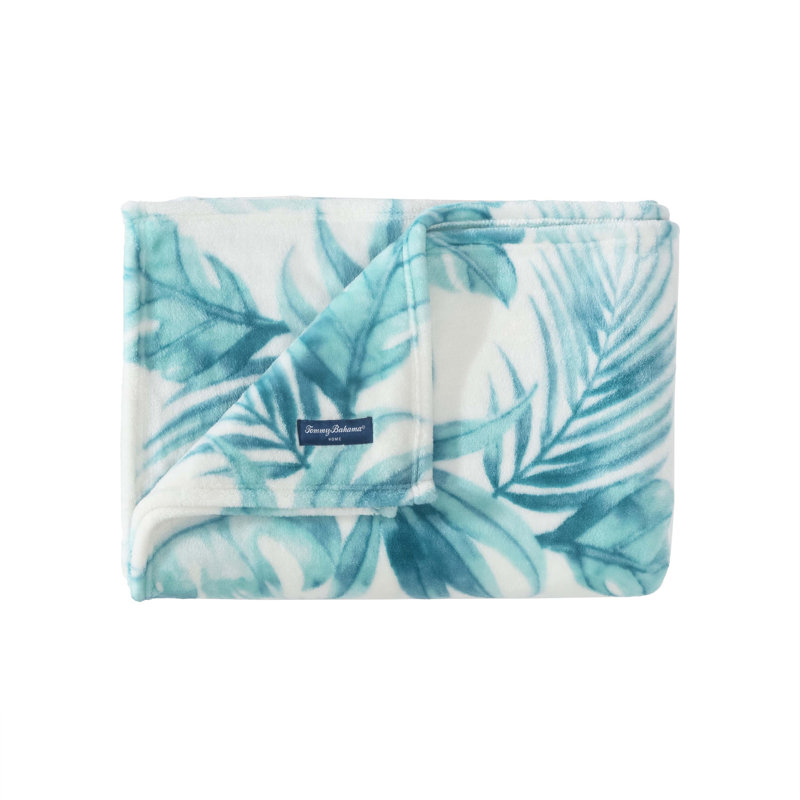 Wallpaper Leaves Throw Blanket, Waimea Bay Green