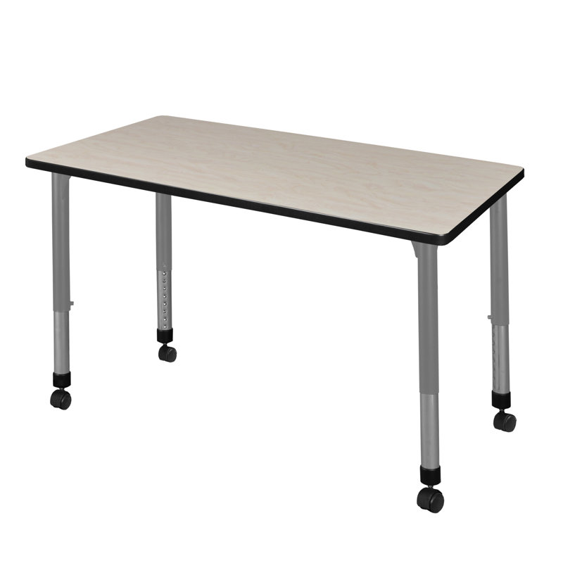 Kee Height Adjustable Mobile Classroom Activity Table Top & Base, Maple