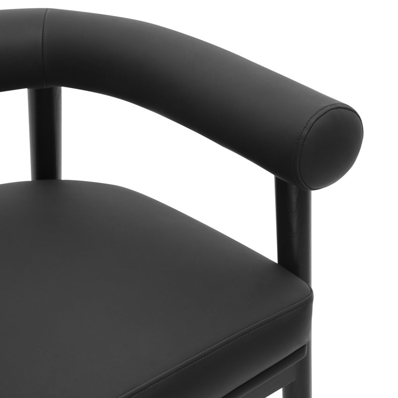 Tabouret de comptoir en cuir Spara, Noir