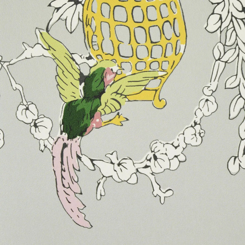Chinoiserie Moderne Wallpaper, Soft Gray
