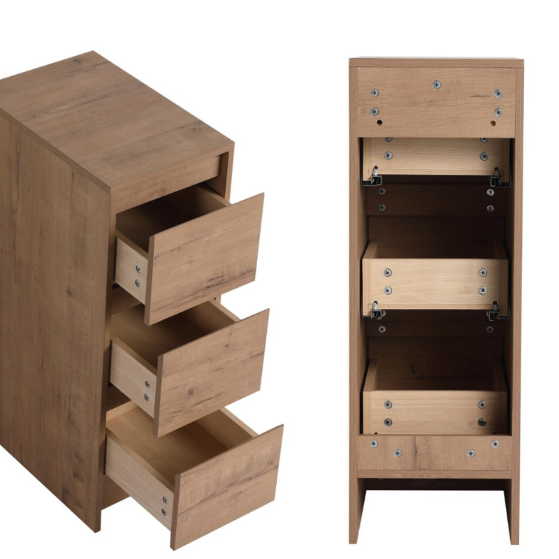 Armoire latérale autoportante 12 po avec 3 tiroirs à fermeture douce, H 33,45 po x l 11,82 po x P 17,95 po