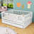 Wooden Daybed with Safety Guardrails and Convertible Split Design-720092948-720092947