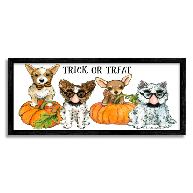 Tenues festives d'Halloween pour chien, H 13 po x l 30 po, Giclée encadrée noir minuit