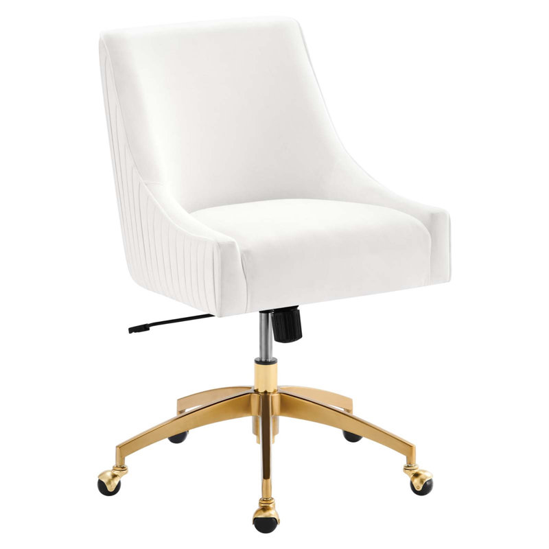 Modway Discern Performance Velvet Office Chair, White
