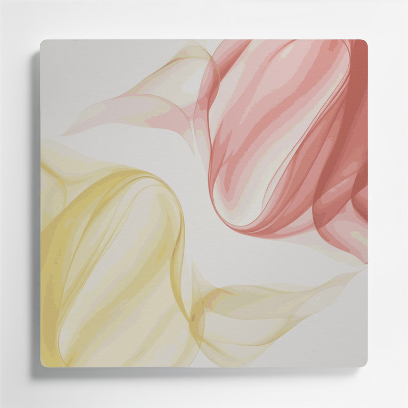 Gradient abstrait 77, art mural en métal beige, H 16 po x l 16 po